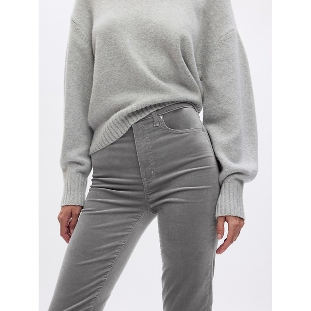 Gap‎ Vintage Slim High Rise Pants 29 8 Regular Pilot Grey Velvet Normcore